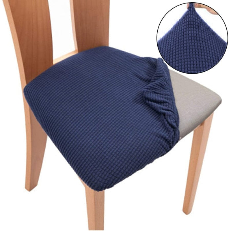 Capa Elástica Protetora para Cadeira - Jacquard Chair estofado de cadeira Eletroflix Azul Marinho 1PC 