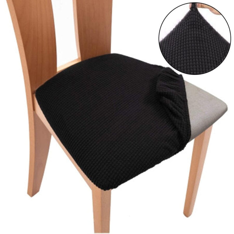 Capa Elástica Protetora para Cadeira - Jacquard Chair estofado de cadeira Eletroflix Preto 1PC 