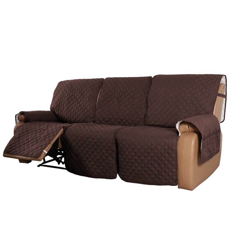 Capa Protetora de Sofá Retrátil e Reclinável Impermeável - Matelassê Premium capa de sofá Eletroflix Marrom 3 Lugares (220cm) 