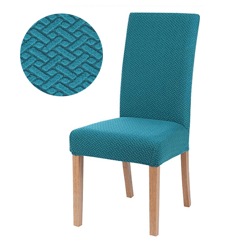 Capa Protetora Elástica para Cadeira Jacquard - ChairConfort capa para cadeira Eletroflix Azul Turquesa Kit Mesa 4 Cadeiras (4 capas) 