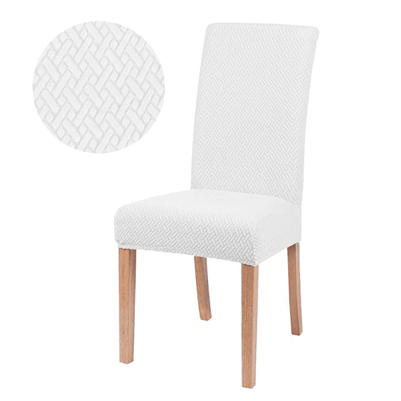 Capa Protetora Elástica para Cadeira Jacquard - ChairConfort capa para cadeira Eletroflix Branco Kit Mesa 4 Cadeiras (4 capas) 