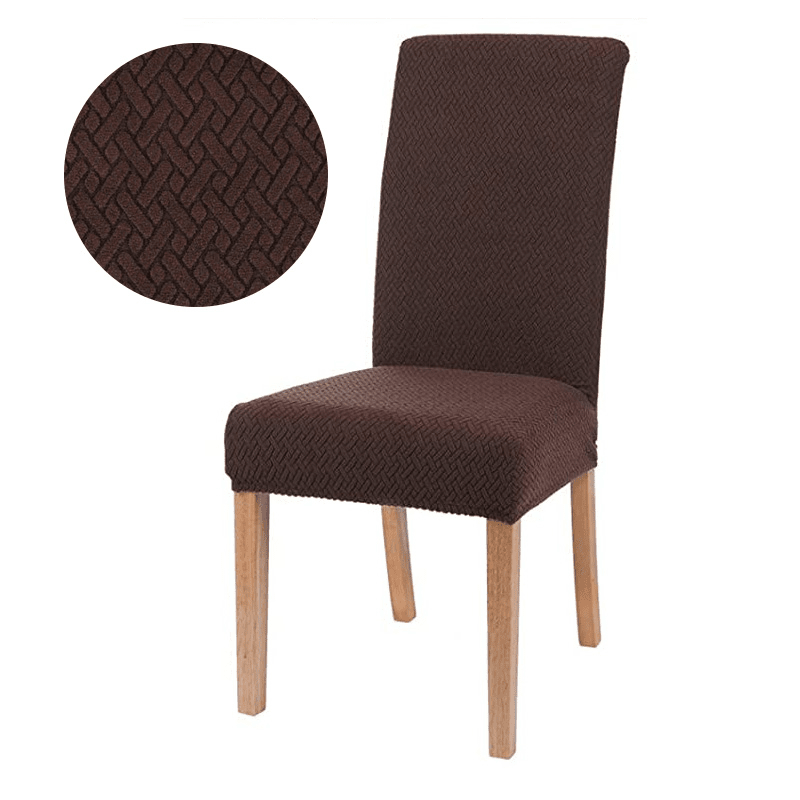 Capa Protetora Elástica para Cadeira Jacquard - ChairConfort capa para cadeira Eletroflix Marrom Kit Mesa 4 Cadeiras (4 capas) 