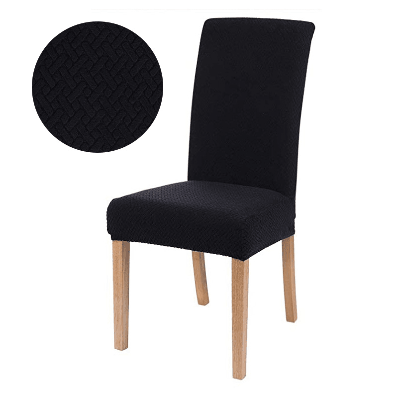 Capa Protetora Elástica para Cadeira Jacquard - ChairConfort capa para cadeira Eletroflix Preto Kit Mesa 4 Cadeiras (4 capas) 