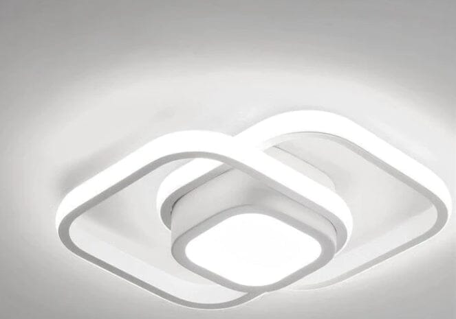 Luminária Led de Teto Moderna - NewLines Lustre Eletroflix Quadrado Led Branca 