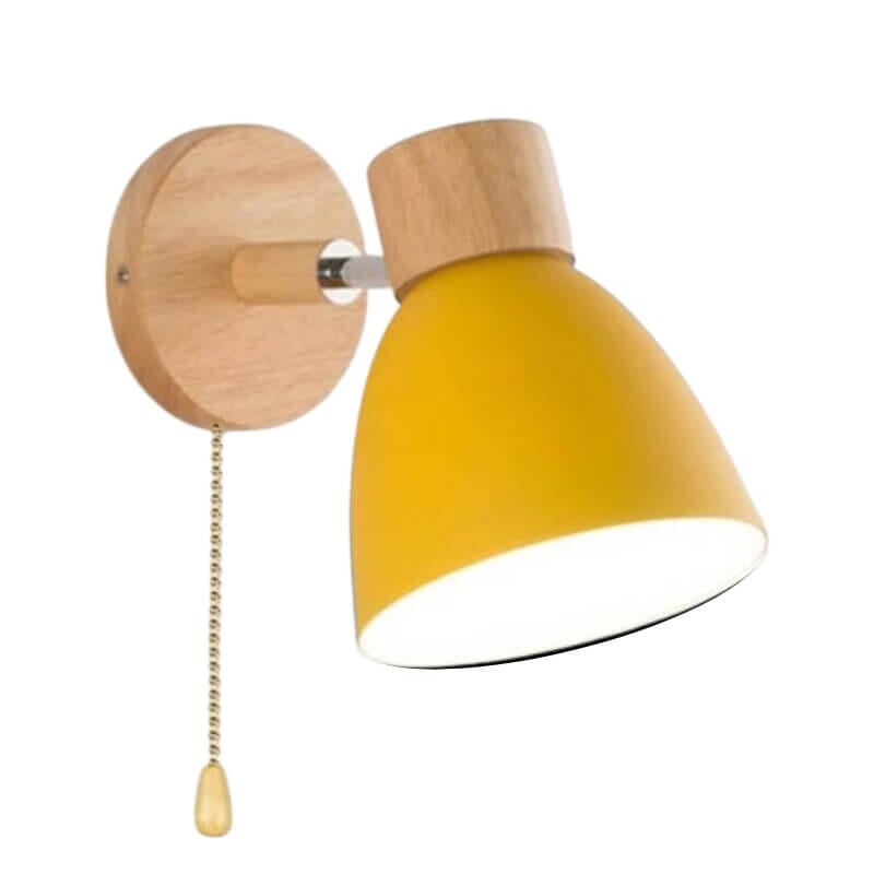 Arandela de Parede com Detalhes em Madeira - WoodLight Eletroflix Amarelo 