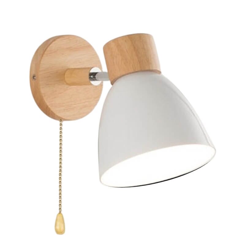 Arandela de Parede com Detalhes em Madeira - WoodLight Eletroflix Branco 