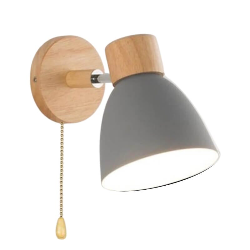 Arandela de Parede com Detalhes em Madeira - WoodLight Eletroflix Cinza 