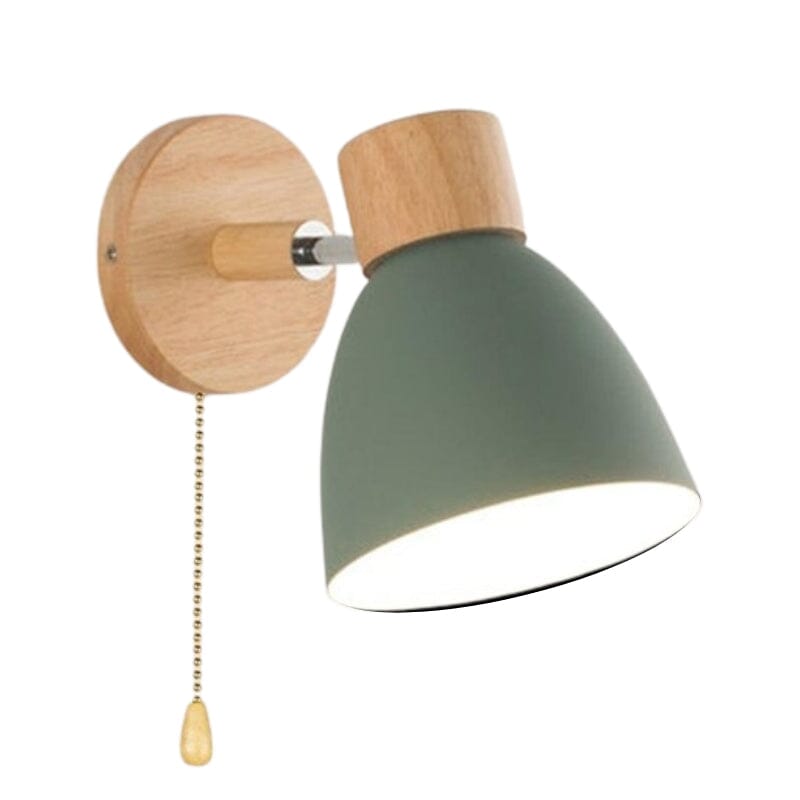 Arandela de Parede com Detalhes em Madeira - WoodLight Eletroflix Verde 