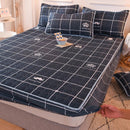 Capa Protetora de Colchão Acolchoado Matelassê - Luxy lençol Eletroflix Azul Quadriculado Solteiro 