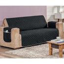 Capa Protetora de Sofá Impermeável Dupla Face - Premium capa de sofá Eletroflix Preto 2 Lugares (130cm) 