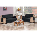 Capa Protetora de Sofá Impermeável Dupla Face - Premium capa de sofá Eletroflix Preto Conjunto 2 e 3 Lugares 