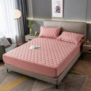 Conjunto Lençol e Fronhas Macias Impermeável e Acolchoado Matelassê - Lux lençol Eletroflix Rosa Solteiro 