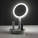 Espelho duplo para maquiagem com iluminação em LED e aumento de 10x - Zoom Light Eletroflix 