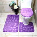 Kit 3 Tapetes para Banheiro Absorvente e Antiderrapante - AbsorveMax Eletroflix Roxo 