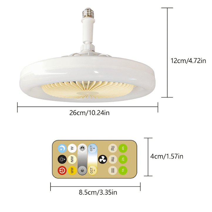 Lâmpada Ventilador Led 2 em 1 com Controle Remoto - BrisaLux Luminária Ventilador Eletroflix 