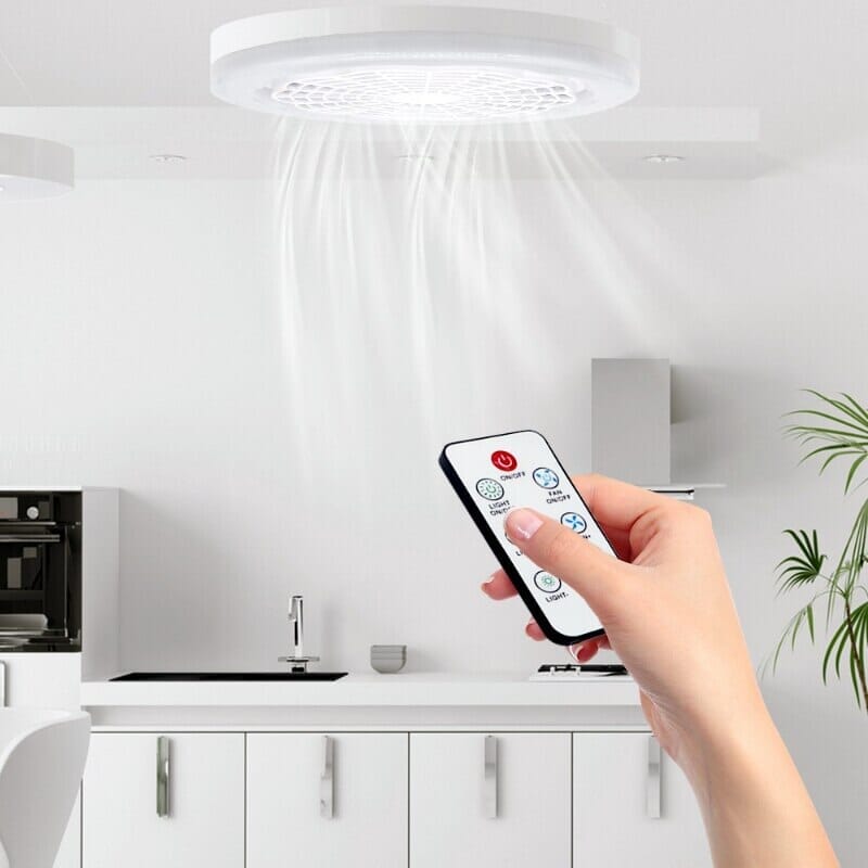 Lâmpada Ventilador Led 2 em 1 com Controle Remoto - BrisaLux Luminária Ventilador Eletroflix 