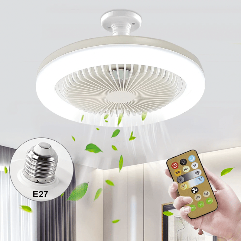 Lâmpada Ventilador Led 2 em 1 com Controle Remoto - BrisaLux Luminária Ventilador Eletroflix 