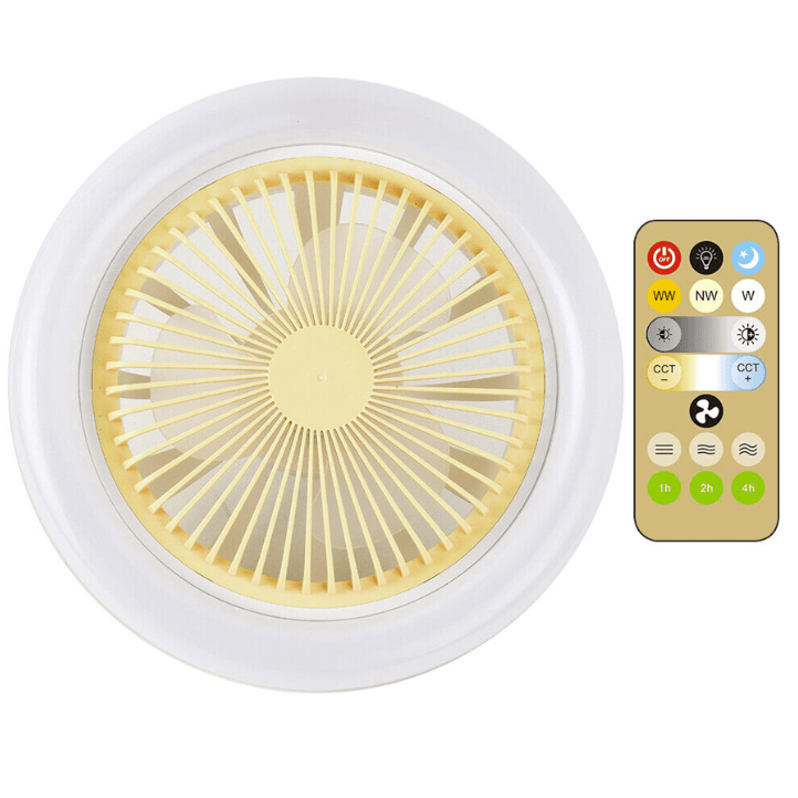 Lâmpada Ventilador Led 2 em 1 com Controle Remoto - BrisaLux Luminária Ventilador Eletroflix Branco 