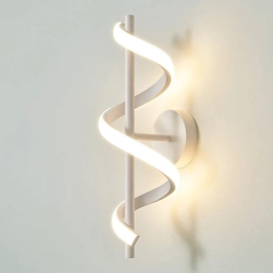 Luminária Arandela de LED para Parede Minimalista - Espiral Lines Lustre Eletroflix Branco Led Amarela 