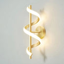 Luminária Arandela de LED para Parede Minimalista - Espiral Lines Lustre Eletroflix Dourado Led Amarela 