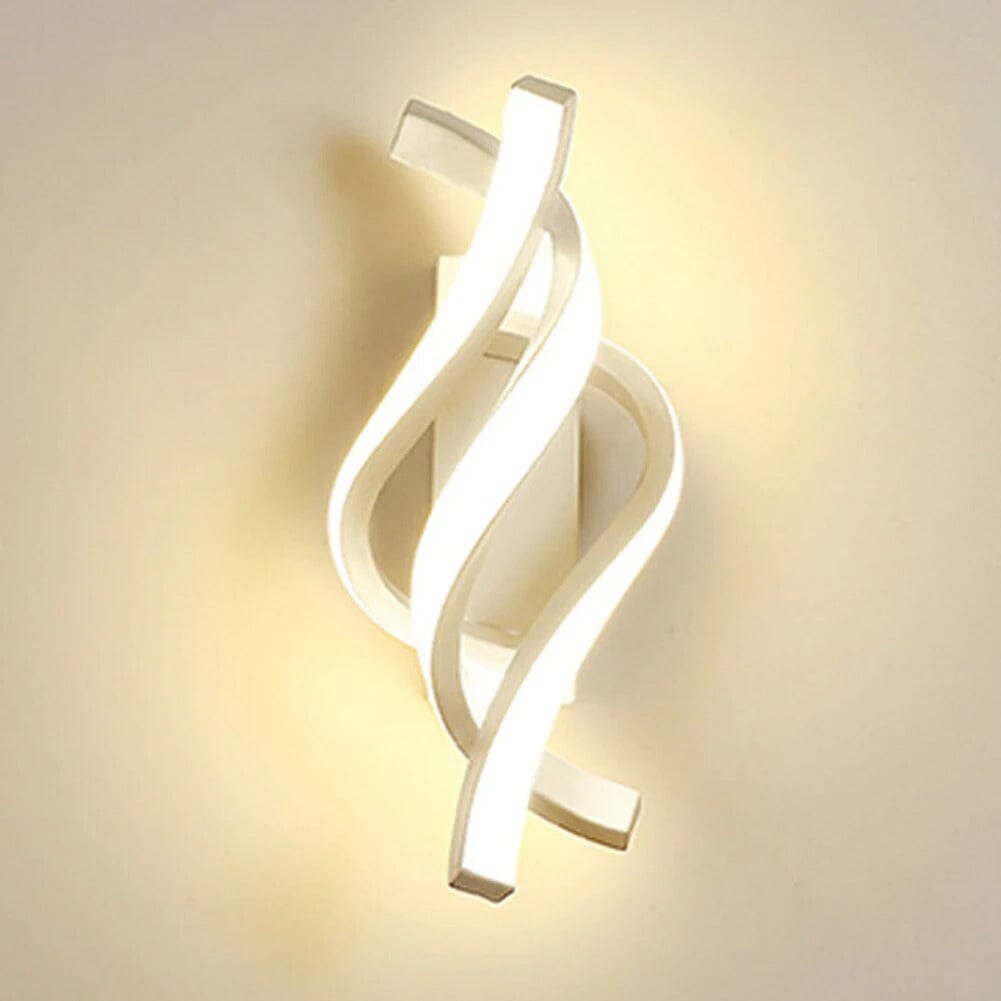 Luminária Arandela de LED para Parede Minimalista - Espiral Triplo Lines Lustre Eletroflix Branco Led Amarela 