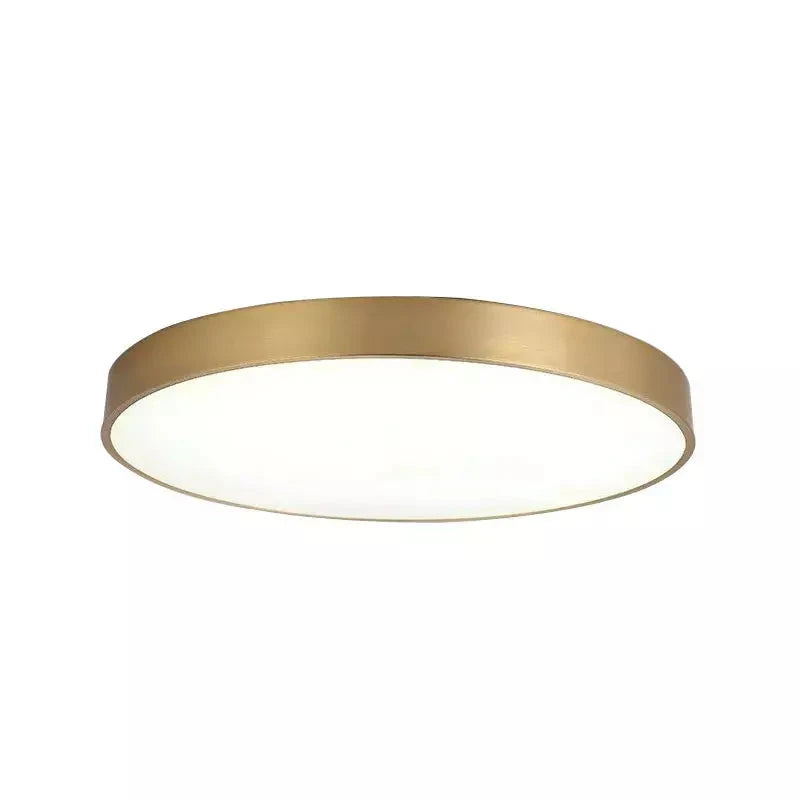 Luminária de Teto Decorativa Dourada Redonda LED - eFlix Luminária eFlix Luz Quente 23 cm 110 V