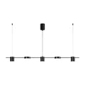 Luminária de Teto Pendente Saint Louis Metal Escovado 5 Lâmpadas T - LST002 - 97-116 Eletroflix Preto Sem controle remoto Branco quente