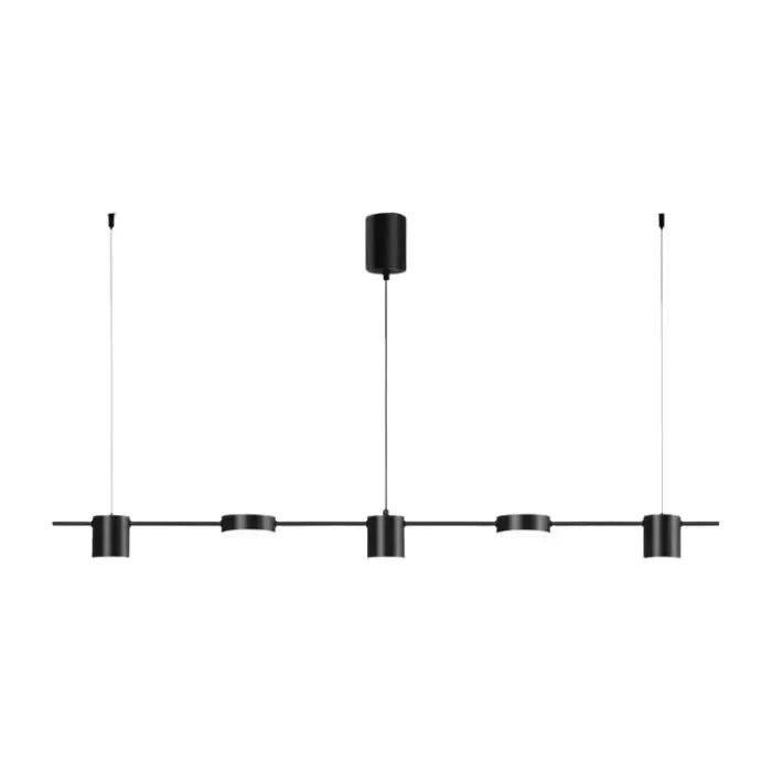 Luminária de Teto Pendente Saint Louis Metal Escovado 5 Lâmpadas T - LST002 - 97-116 Eletroflix Preto Sem controle remoto Branco quente
