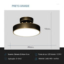 Luminária de Teto Redonda Direcionável em Led - Stratus Line Eletroflix Luminária Preta - 20cm Luz Fria (Bivolt) 