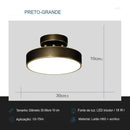 Luminária de Teto Redonda Direcionável em Led - Stratus Line Eletroflix Luminária Preta - 30cm Luz Fria (Bivolt) 