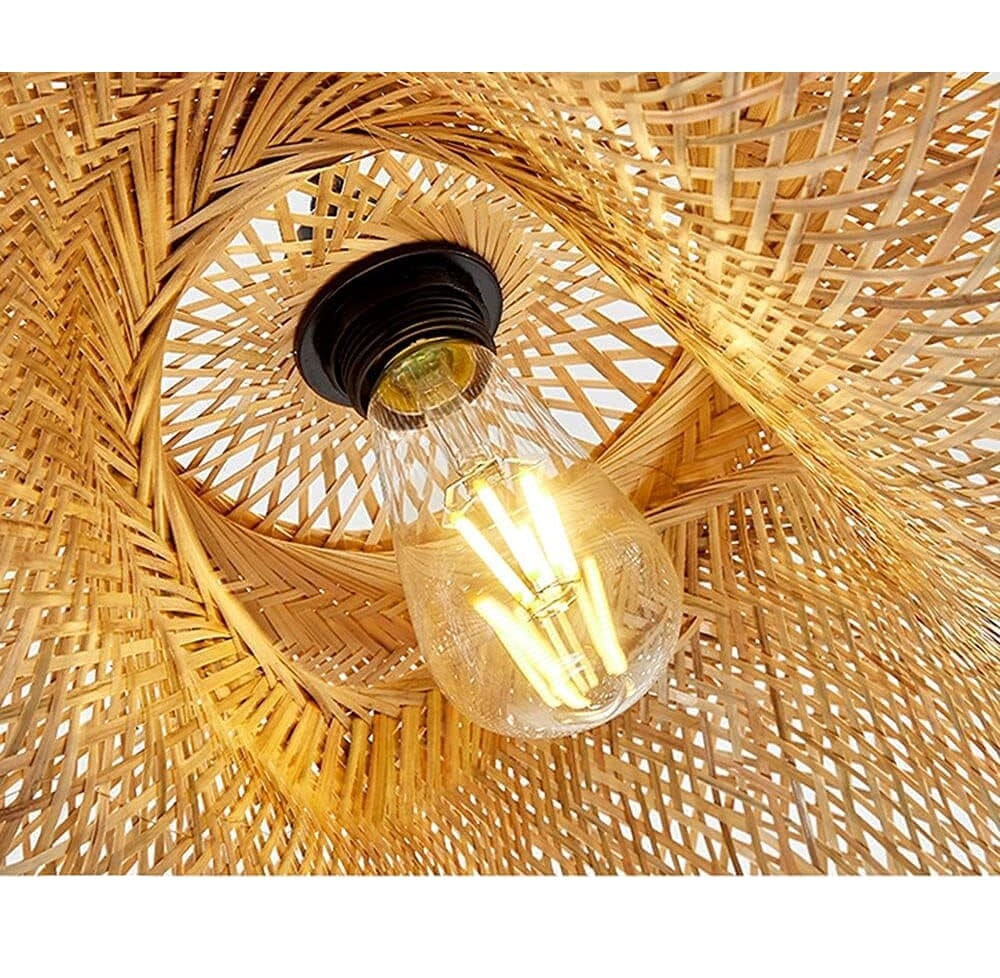 Lustre Pendente de Bambu - Quancim Lux Lustre Eletroflix 