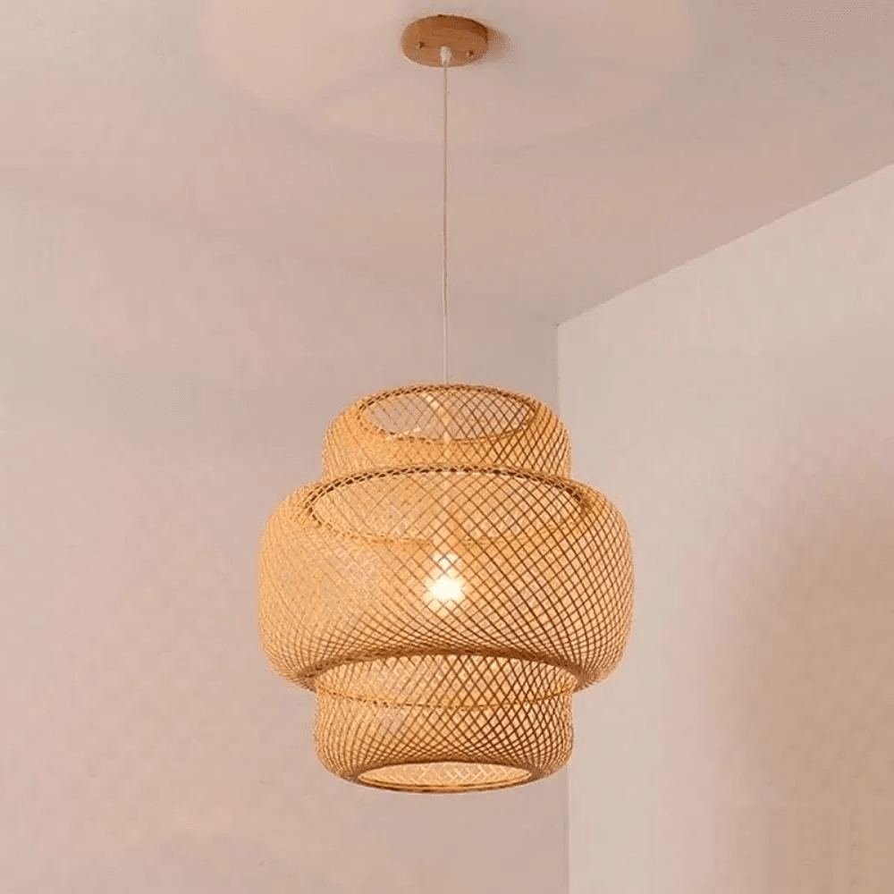 Lustre Pendente de Bambu - Rattan Lux Lustre Eletroflix 