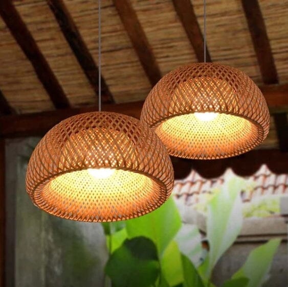 Lustre Pendente de Bambu - Wood Lux Lustre Eletroflix 