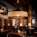 Lustre Pendente Estilo Rústico de Corda de Cânhamo Lustre Eletroflix 