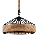 Lustre Pendente Estilo Rústico de Corda de Cânhamo Lustre Eletroflix 