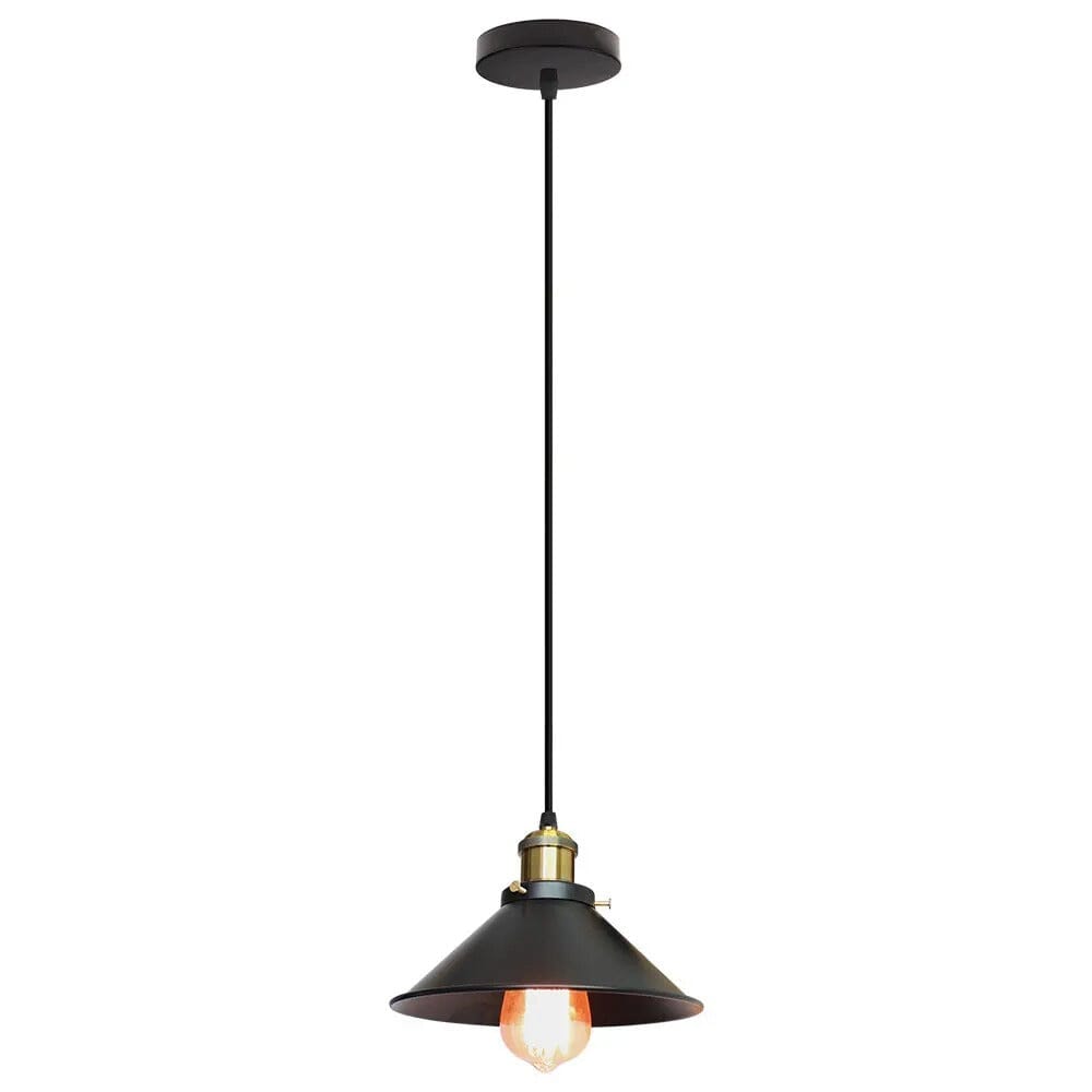 Lustre Pendente Retrô - Vintage Lux Lustre Eletroflix Preto 