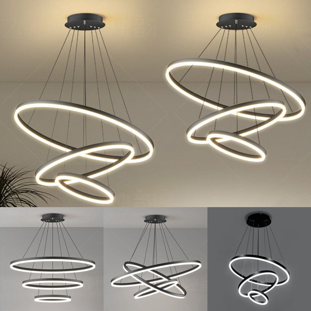 Lustre Pendente Triplo Led Circular Milan - eFlix Luminária eFlix 