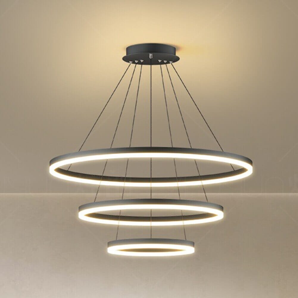 Lustre Pendente Triplo Led Circular Milan - eFlix Luminária eFlix 