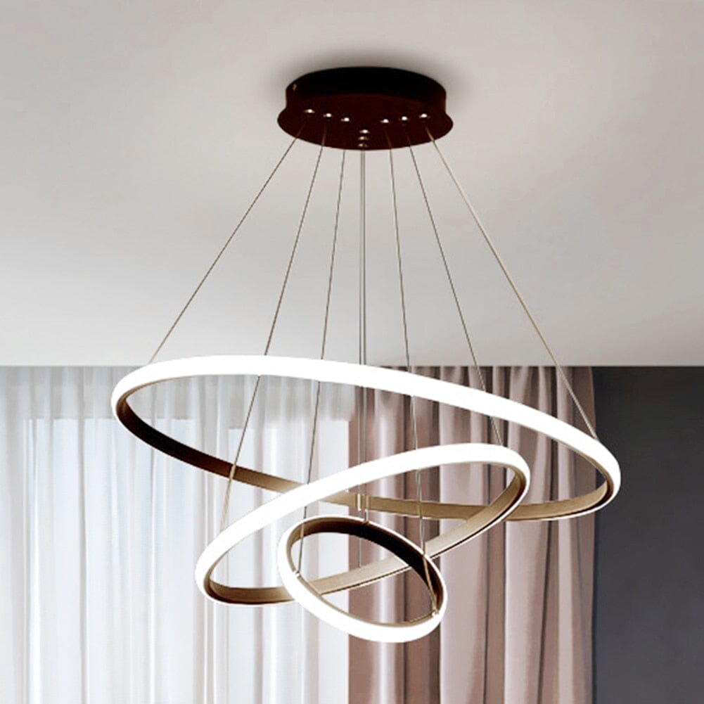 Lustre Pendente Triplo Led Circular Milan - eFlix Luminária eFlix Fria (6500K) 