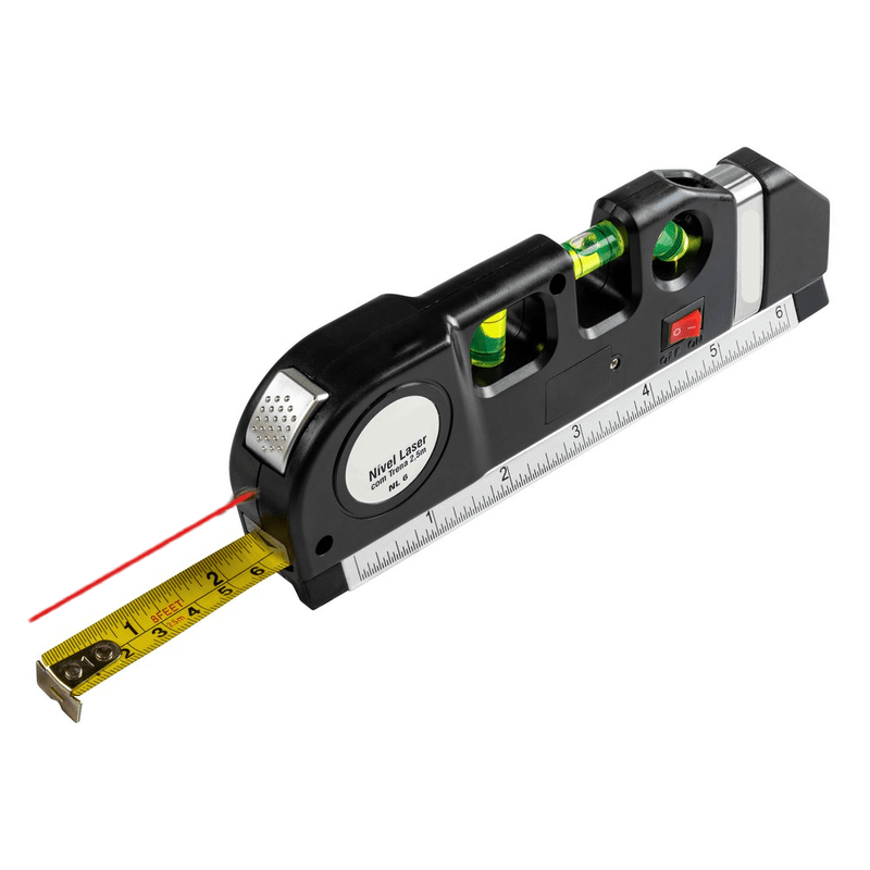 Nível Laser e Trena Profissional 4 em1 - FixLevel Nível a Laser Portátil Distância Eletroflix 