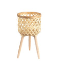 Vaso de Bambu Trançado com Suporte - Flowers X vaso planta Eletroflix Grande 