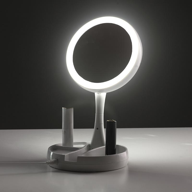 Espelho duplo para maquiagem com iluminação em LED e aumento de 10x - Zoom Light