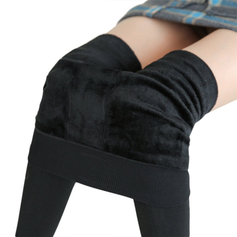 Calça Legging com Forro em Veludo Quente para Inverno HotLegging - Coleção 2022 Vestuário e acessórios Eletroflix Preto GG 