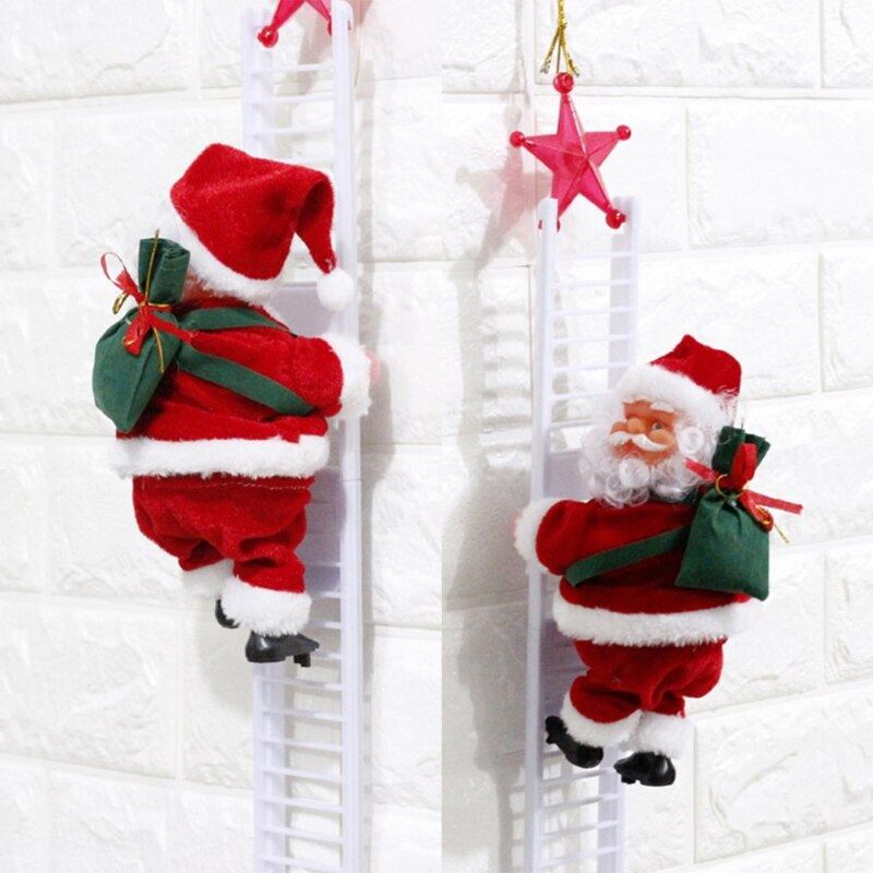Decoração de Natal Papai Noel Escalador de Escada- Ornamentos Hohoho PAPAI NOEL Eletroflix 
