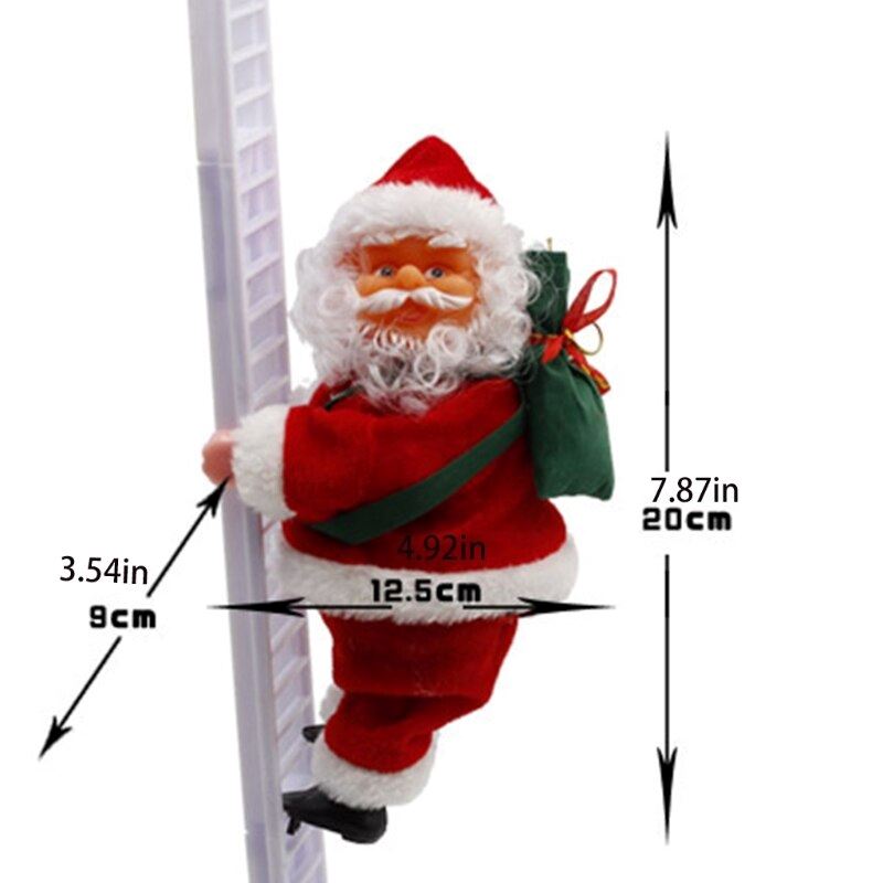 Decoração de Natal Papai Noel Escalador de Escada- Ornamentos Hohoho PAPAI NOEL Eletroflix 