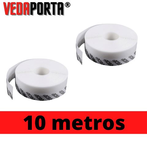 Fita VedaPorta - veda frestas e aquece sem gastar energia Eletroflix 10 Metros (MAIS VENDIDO) Branca 