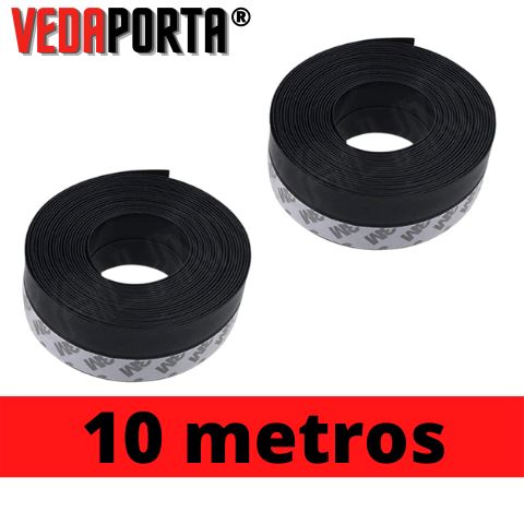 Fita VedaPorta - veda frestas e aquece sem gastar energia Eletroflix 10 Metros (MAIS VENDIDO) Preto 