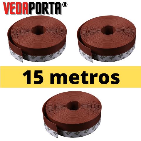 Fita VedaPorta - veda frestas e aquece sem gastar energia Eletroflix 15 Metros Marrom 