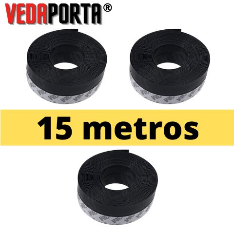 Fita VedaPorta - veda frestas e aquece sem gastar energia Eletroflix 15 Metros Preto 