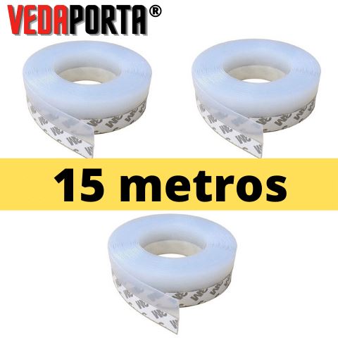 Fita VedaPorta - veda frestas e aquece sem gastar energia Eletroflix 15 Metros Transparente 